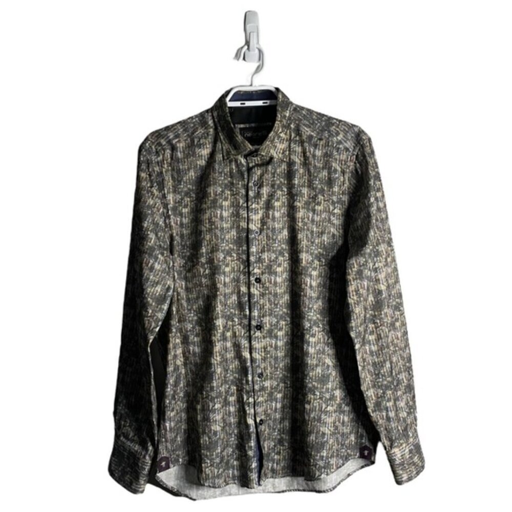 Franco Negretti Men's Floral Patterned Button Down Shirt